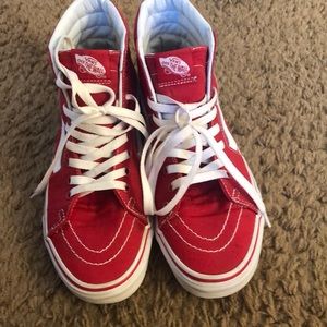 Red Old-Skool High Top Vans
